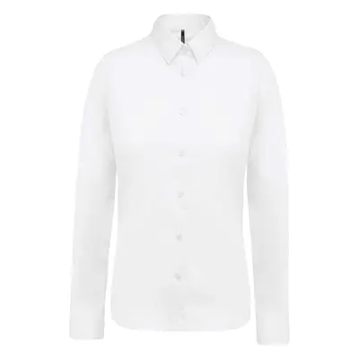 Women's shirt with long sleeves Kariban Popeline blanc