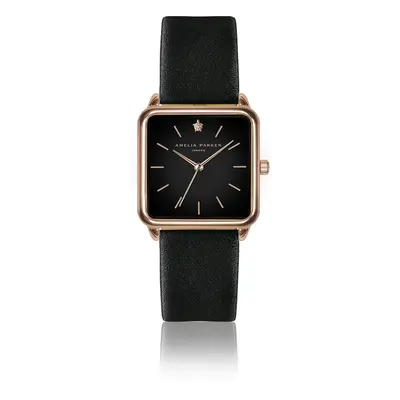 Leather watch woman Amelia Parker Night Plaza Black