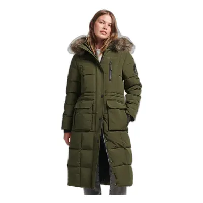 Long jacket with faux fur trim Superdry Everest