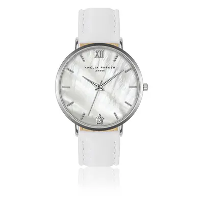 Leather watch woman Amelia Parker Seashell White