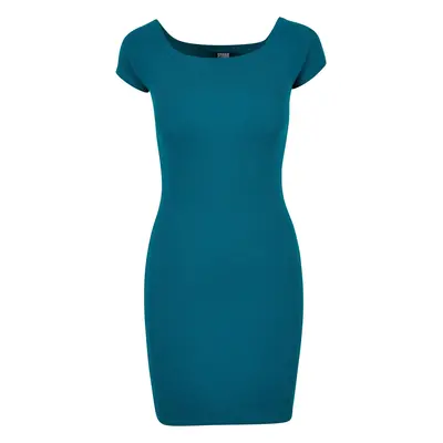 Ribbed dress with bare shoulders for women Urban Classics