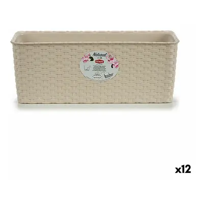 Planter Stefanplast 15.5 x 13.5 x 38.5 cm Beige Plastic (12 Units)