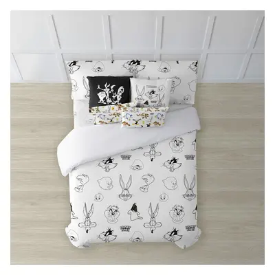 Nordic cover Looney Tunes Looney B&W White black 175 Threads 155 x 220 cm