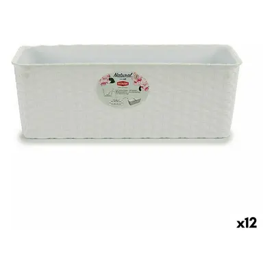 Planter Stefanplast White Plastic 39 x 13.5 x 15 cm (12 Units)