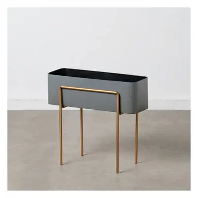 Planter 55 x 24 x 51 cm Grey Golden Metal