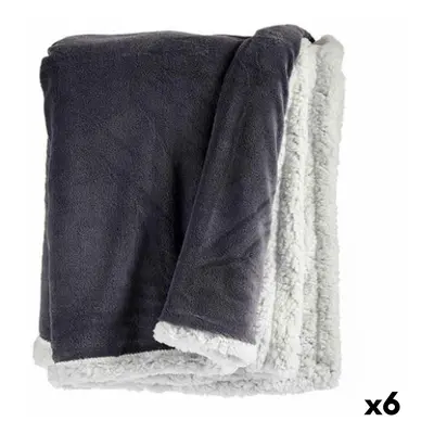 Blanket White Grey 130 x 1 x 170 cm (6 Units)