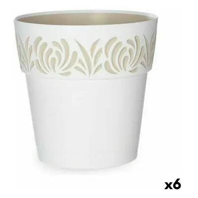 Self-watering flowerpot Stefanplast Gaia White Plastic 25 x 25 x 25 cm (6 Units)