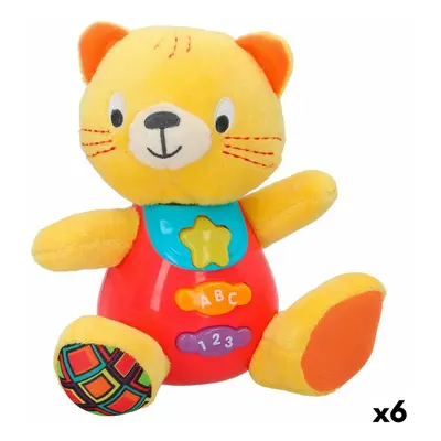 Soft toy with sounds Winfun Cat 16 x 17,5 x 10,5 cm (6 Units)