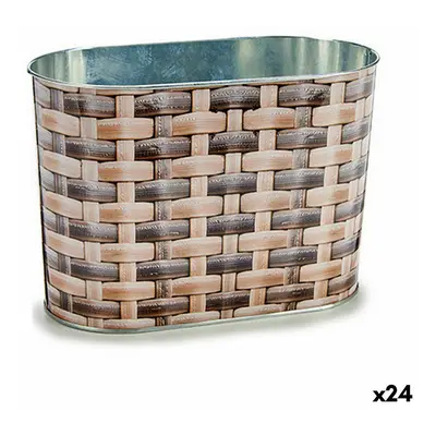 Planter Oval Metal wicker 12,7 x 15 x 23,5 cm (24 Units)