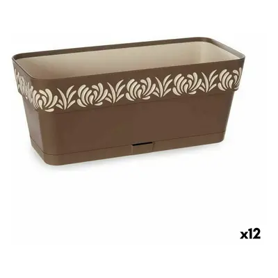 Self-watering planter Stefanplast Gaia Brown Plastic 13.3 x 12.3 x 29.3 cm (12 Units)