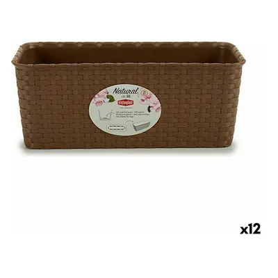 Planter Stefanplast Brown PVC 13 x 11 x 28.5 cm (12 Units)