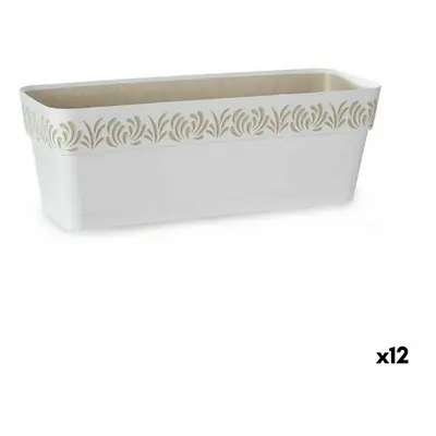 Self-watering planter Stefanplast Gaia White Plastic 49.5 x 17 x 19 cm (12 Units)