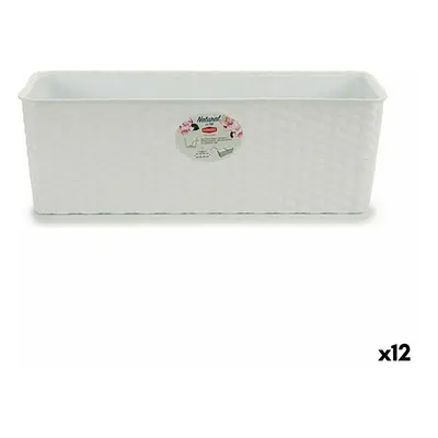 Planter Stefanplast White Plastic 48,5 x 16 x 18 cm (12 Units)