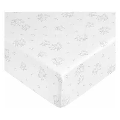 Fitted bottom sheet Peppa Pig White Gray 90 x 200 cm 100% cotton