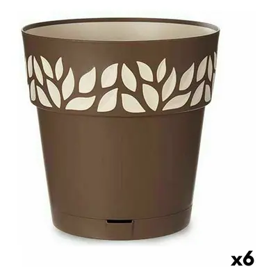 Self-watering flowerpot Stefanplast Cloe Brown Plastic 29 x 29 x 29 cm (6 Units)