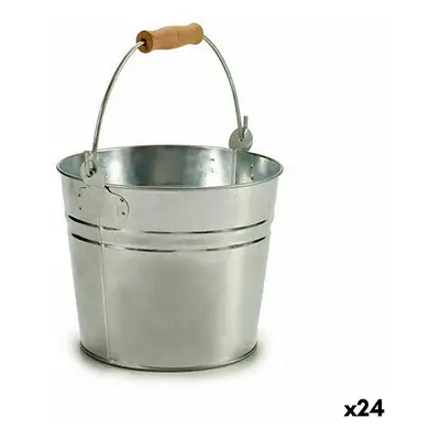 Planter Ibergarden 14B-445 Silver Wood Zinc Bucket 22.5 x 27 x 22 cm (24 Units)