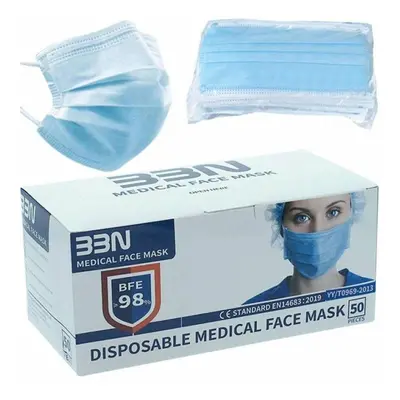 Hygienic Face Mask Blue Adult (50 uds)