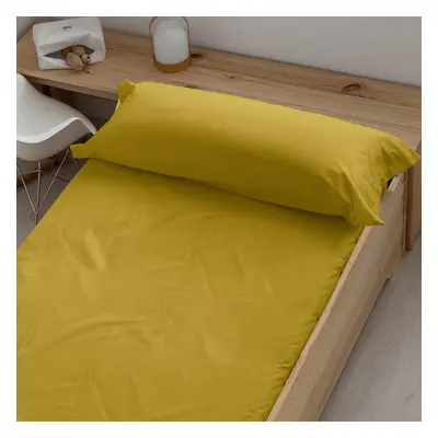 Fitted bottom sheet Decolores Liso Mustard Double