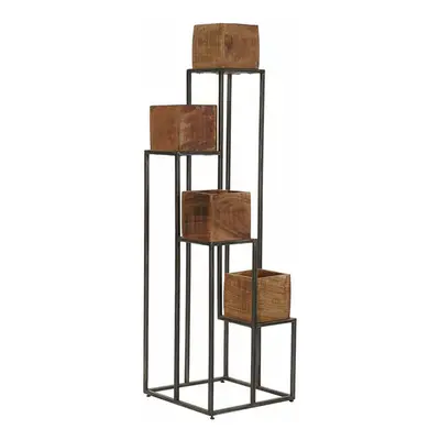 Planter DKD Home Decor Brown Black Multicolor Wood Metal Modern 40 x 40 x 120 cm 40 x 40 x 138 c