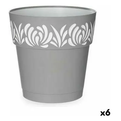 Self-watering flowerpot Stefanplast Gaia Grey Plastic 25 x 25 x 25 cm (6 Units)