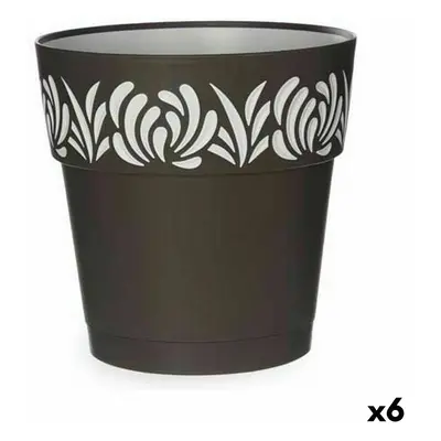 Self-watering flowerpot Stefanplast Gaia Anthracite Plastic 25 x 25 x 25 cm (6 Units)