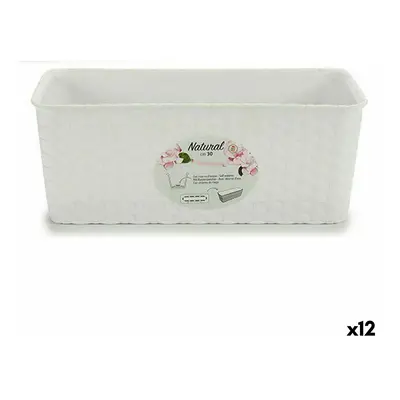 Planter Stefanplast White Plastic 13 x 11 x 28,5 cm (12 Units)