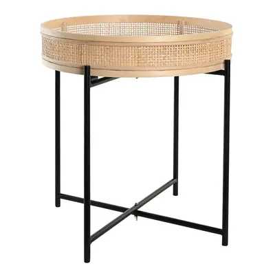 Planter DKD Home Decor Natural Black Metal Rattan Scandinavian (43 x 43 x 46 cm)