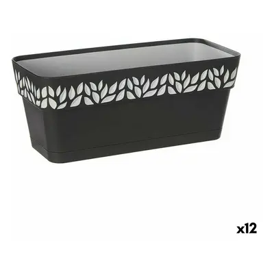 Self-watering planter Stefanplast Cloe Anthracite Plastic 13.3 x 12.3 x 29.3 cm (12 Units)