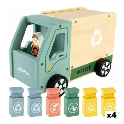 Garbage Truck Woomax Toy 8 Pieces 24 x 15 x 13,5 cm (4 Units)