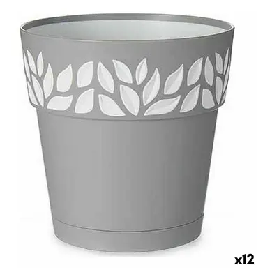 Self-watering flowerpot Stefanplast Gray 15 x 15 x 15 cm White Plastic (12 Units)