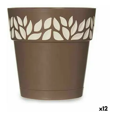 Self-watering flowerpot Stefanplast Cloe Brown Plastic 15 x 15 x 15 cm (12 Units)