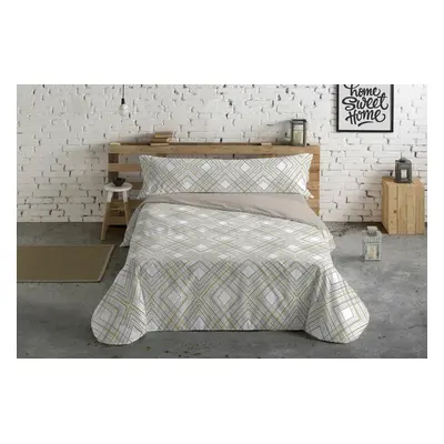 Duvet cover set Hosteline Lineas Beige King size 3 Pieces