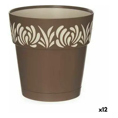 Self-watering flowerpot Stefanplast Gaia Brown Plastic 15 x 15 x 15 cm (12 Units)