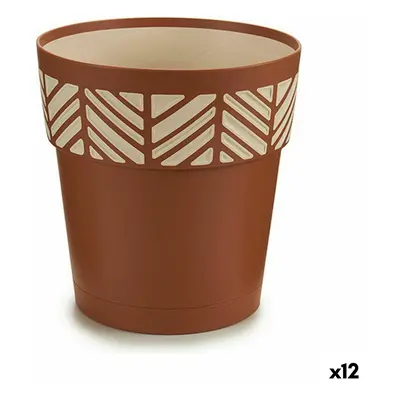 Self-watering flowerpot Stefanplast Orfeo Terracotta Plastic 19 x 19 x 19 cm (12 Units)