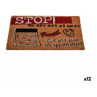 Doormat Stop Black Red Natural Coconut Fibre 40 x 1,5 x 60 cm (12 Units)