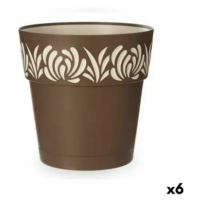 Self-watering flowerpot Stefanplast Gaia Brown Plastic 29 x 29 x 29 cm (6 Units)