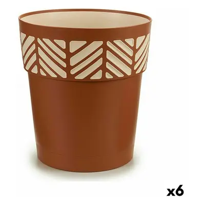 Self-watering flowerpot Stefanplast Orfeo Terracotta Plastic 29 x 29 x 29 cm (6 Units)