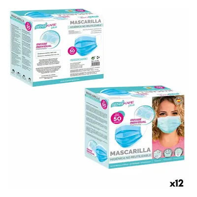 Box of hygienic masks SensiKare 50 Pieces (12 Units)