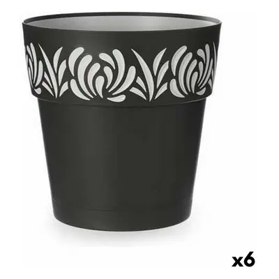 Self-watering flowerpot Stefanplast Gaia Anthracite Plastic 29 x 29 x 29 cm (6 Units)