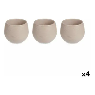 Set of pots Taupe Plastic 16,5 x 16,5 x 14,5 cm (4 Units)