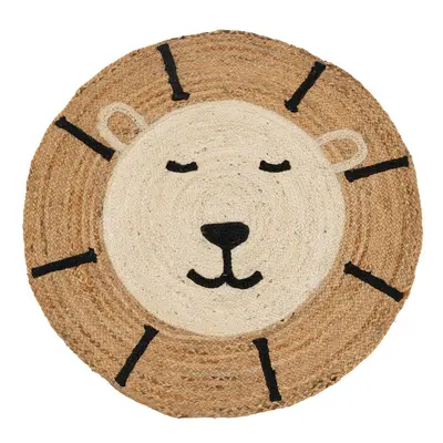 Carpet Lion White Beige 100 % Jute 100 x 100 cm