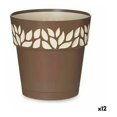 Self-watering flowerpot Stefanplast Cloe Brown Plastic 19 x 19 x 19 cm (12 Units)