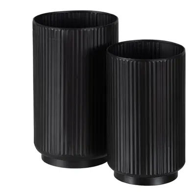 Set of Planters Black Iron 16,5 x 16,5 x 28 cm (2 Units)