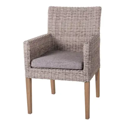 Garden chair Patsy Grey Wood Rattan 58 x 63 x 86 cm