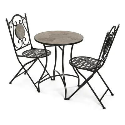 Table set with 2 chairs Versa Ivar Black 60 x 71 x 60 cm