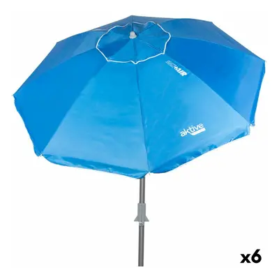 Sunshade Aktive Blue Polyester Aluminium 220 x 225 x 220 cm (6 Units)