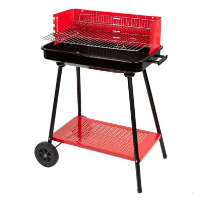 Coal Barbecue with Wheels Aktive Steel Plastic Enamelled Metal 66 x 85 x 44 cm Red