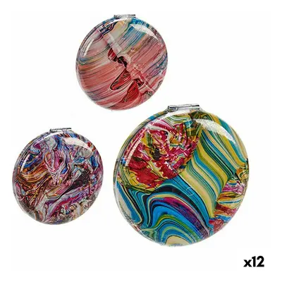 Pocket Mirror Crystal Plastic 8 x 2,4 x 8 cm (12 Units)