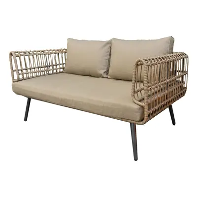 2-Seater Sofa Ariki Steel Rattan synthetic rattan 161 x 84 x 67 cm