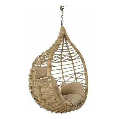 Hanging garden armchair DKD Home Decor Brown Beige Light brown Aluminium synthetic rattan 90 x 7